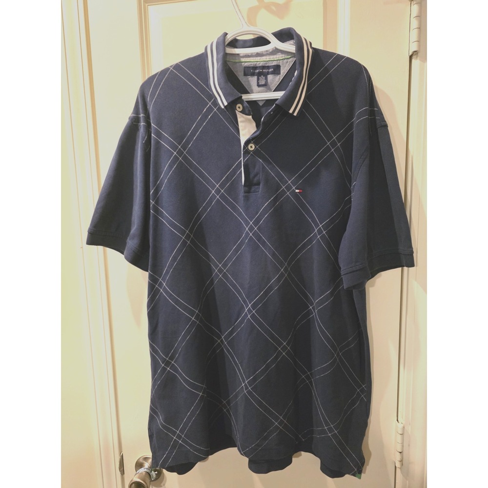 Tommy Hilfiger  Men's Polo SZ XL Navy‎ Blue Shirt #2